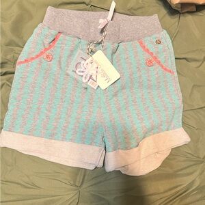 Matilda Jane Green and Gray Casual Shorts with Elastic Waistband